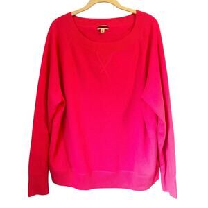 J Crew 100% Cashmere Sweater in Neon Hot Pink Oversized Boxy Loose Fit sz. M